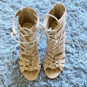 Charlotte Russe Strappy Nude High Heels Size 5.5